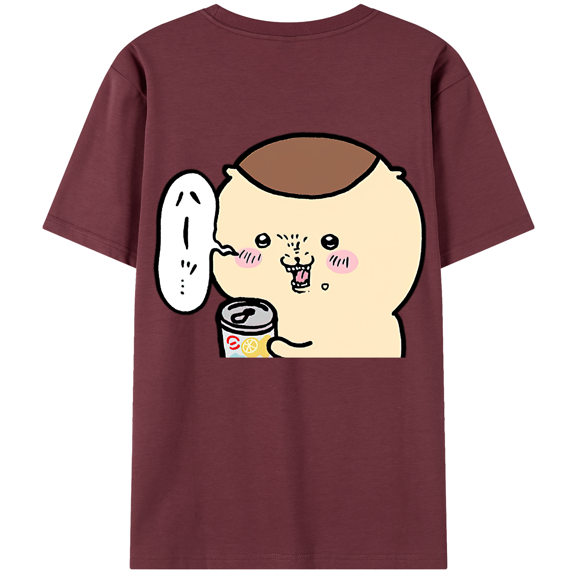 （画像用） ちいかわ くりまんじゅう Chii-kawa kuri manjū 綿100％半袖Tシャツ（背面プリント）